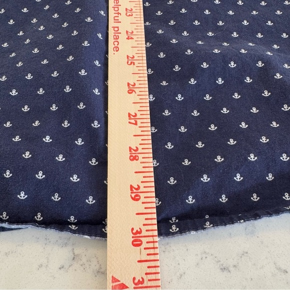 International Report Shirt Large Blue White Button Up Anchors Short Sleeve - Picture 8 of 9